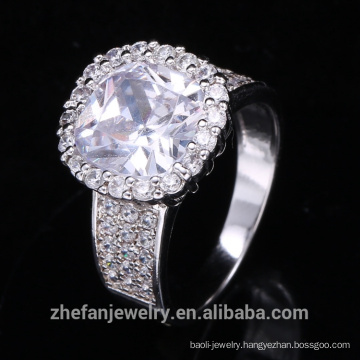 wholesale costume jewelry big white and round cubic zircon christmas ring